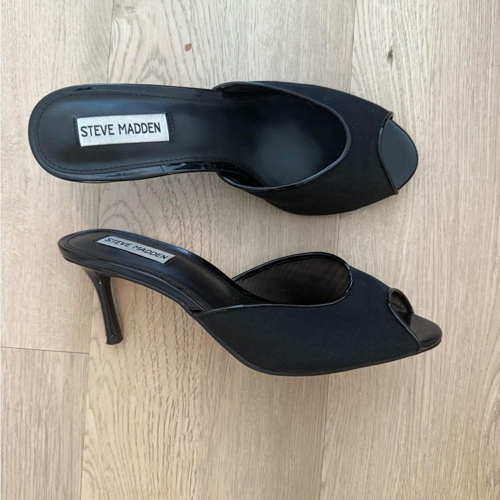 Steve Madden Elegant Black Open Toe Heels
